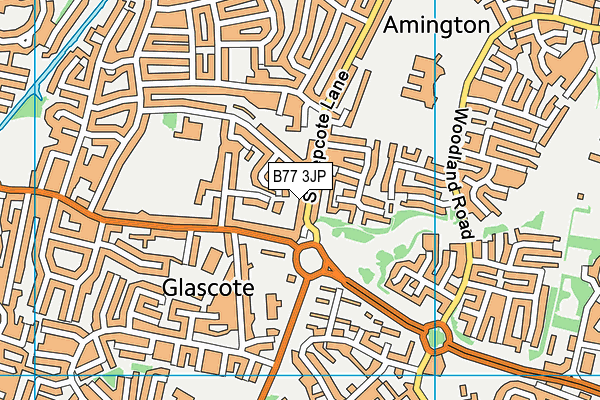 B77 3JP map - OS VectorMap District (Ordnance Survey)