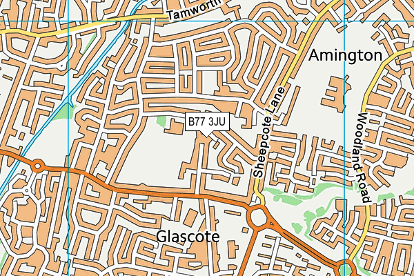 B77 3JU map - OS VectorMap District (Ordnance Survey)