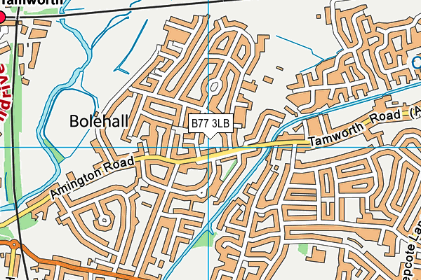 B77 3LB map - OS VectorMap District (Ordnance Survey)