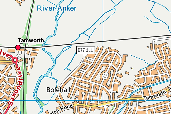 B77 3LL map - OS VectorMap District (Ordnance Survey)