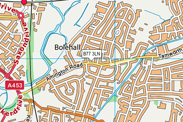 B77 3LN map - OS VectorMap District (Ordnance Survey)