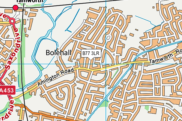 B77 3LR map - OS VectorMap District (Ordnance Survey)
