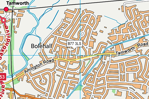 B77 3LS map - OS VectorMap District (Ordnance Survey)