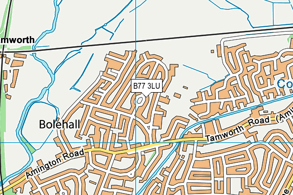 B77 3LU map - OS VectorMap District (Ordnance Survey)