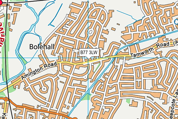 B77 3LW map - OS VectorMap District (Ordnance Survey)