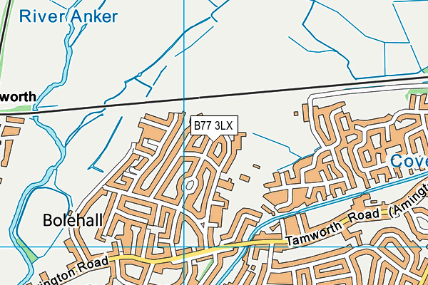 B77 3LX map - OS VectorMap District (Ordnance Survey)