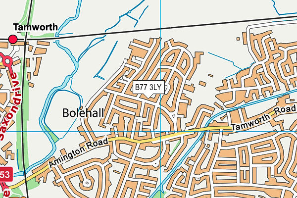 B77 3LY map - OS VectorMap District (Ordnance Survey)