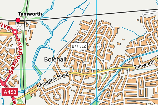 B77 3LZ map - OS VectorMap District (Ordnance Survey)