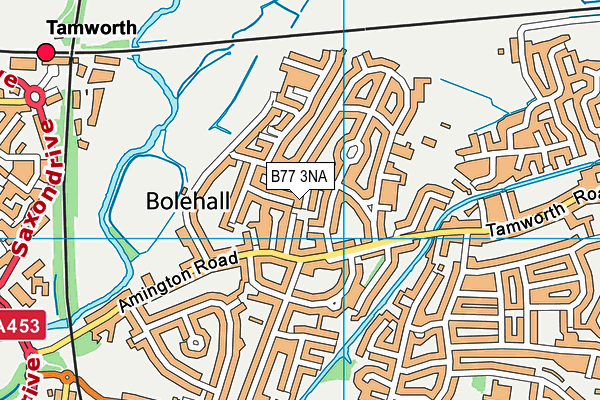 B77 3NA map - OS VectorMap District (Ordnance Survey)