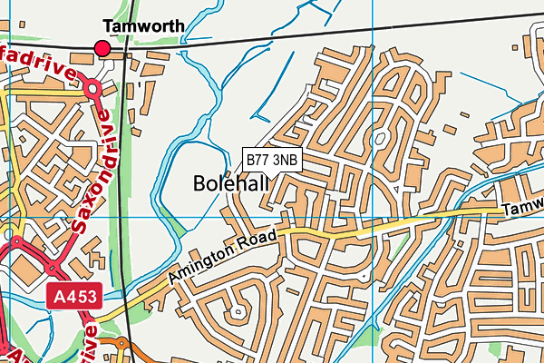 B77 3NB map - OS VectorMap District (Ordnance Survey)