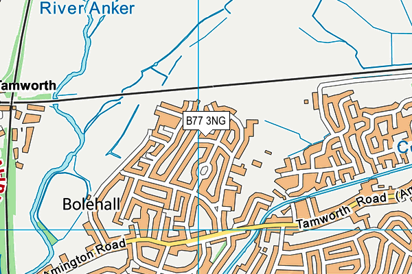 B77 3NG map - OS VectorMap District (Ordnance Survey)