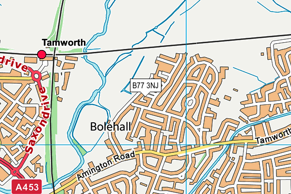 B77 3NJ map - OS VectorMap District (Ordnance Survey)