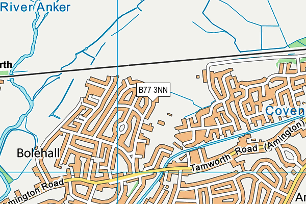 B77 3NN map - OS VectorMap District (Ordnance Survey)