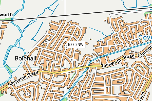 Bolehall Swifts Fc map (B77 3NW) - OS VectorMap District (Ordnance Survey)