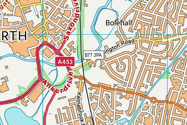 B77 3PA map - OS VectorMap District (Ordnance Survey)