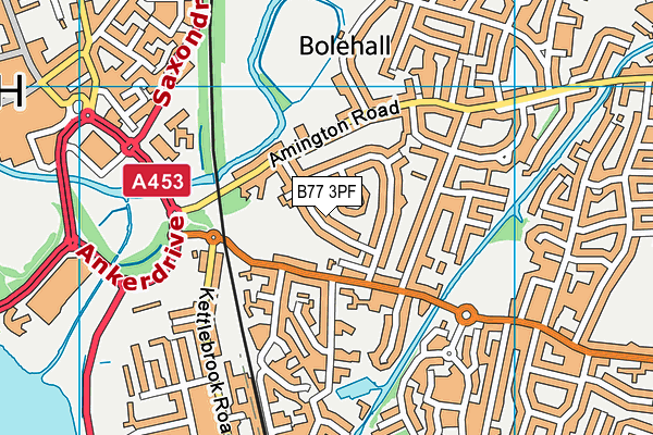 B77 3PF map - OS VectorMap District (Ordnance Survey)