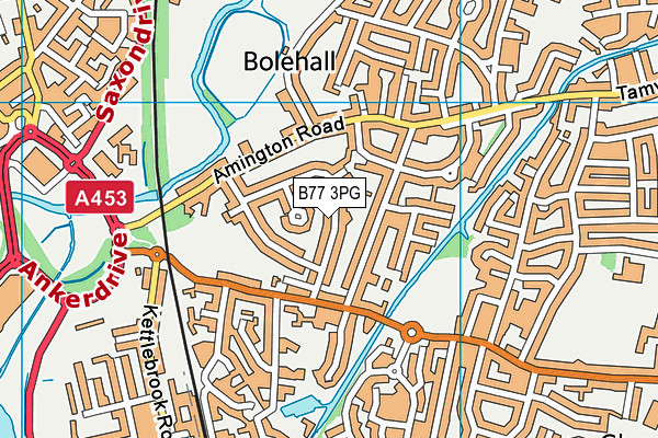 B77 3PG map - OS VectorMap District (Ordnance Survey)