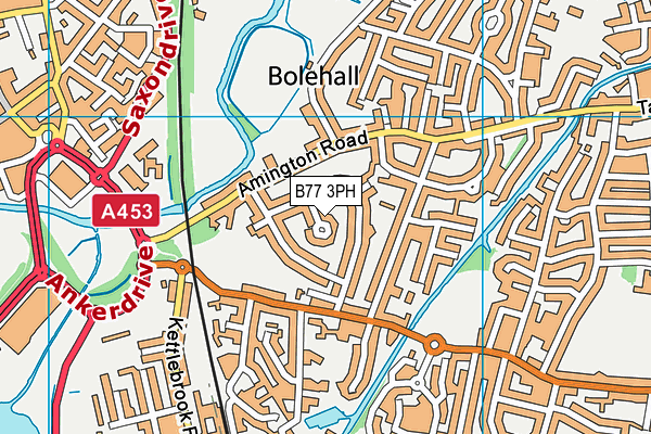 B77 3PH map - OS VectorMap District (Ordnance Survey)