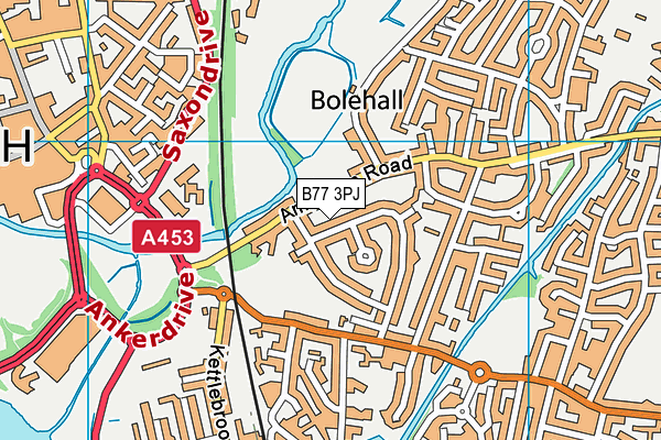 B77 3PJ map - OS VectorMap District (Ordnance Survey)