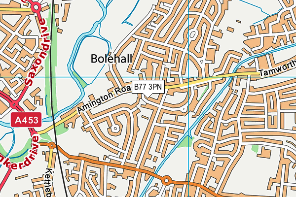 B77 3PN map - OS VectorMap District (Ordnance Survey)