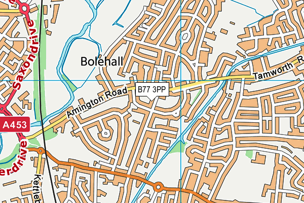 B77 3PP map - OS VectorMap District (Ordnance Survey)