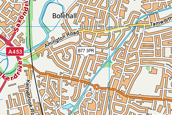 B77 3PR map - OS VectorMap District (Ordnance Survey)