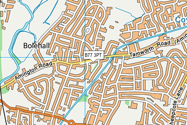 B77 3PT map - OS VectorMap District (Ordnance Survey)