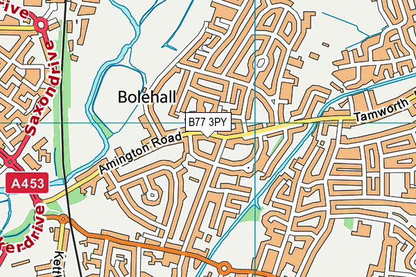 B77 3PY map - OS VectorMap District (Ordnance Survey)