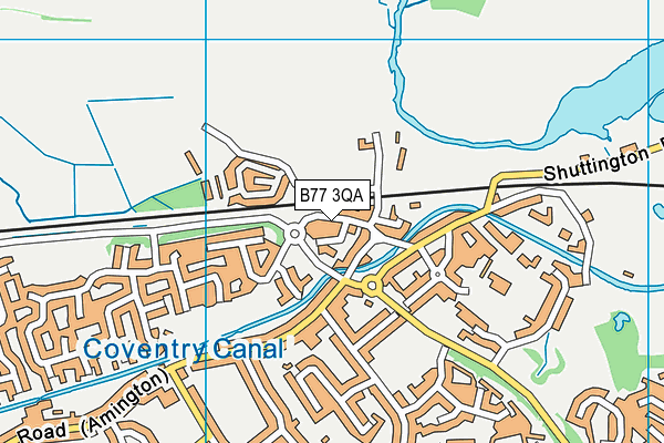 B77 3QA map - OS VectorMap District (Ordnance Survey)