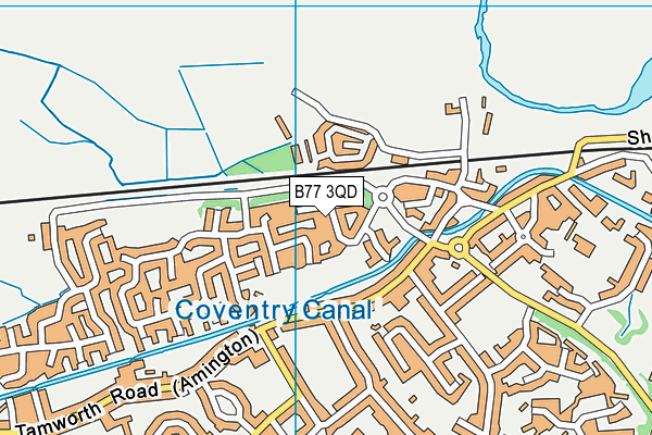B77 3QD map - OS VectorMap District (Ordnance Survey)