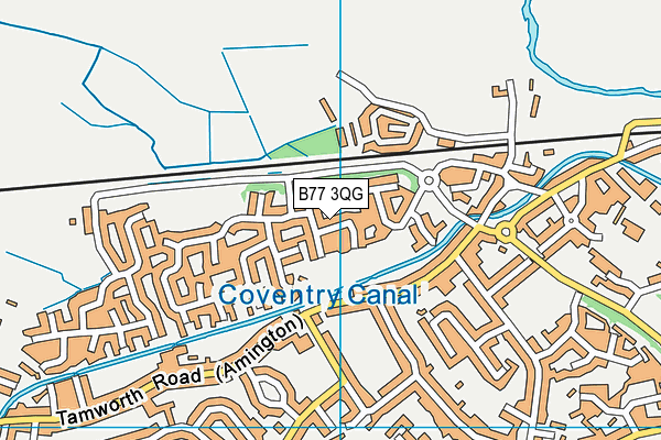 B77 3QG map - OS VectorMap District (Ordnance Survey)