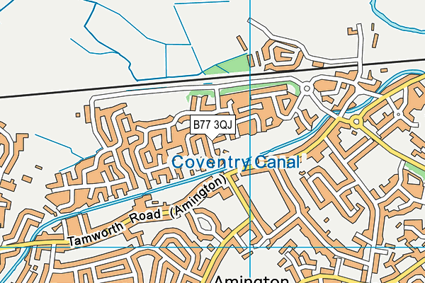 B77 3QJ map - OS VectorMap District (Ordnance Survey)