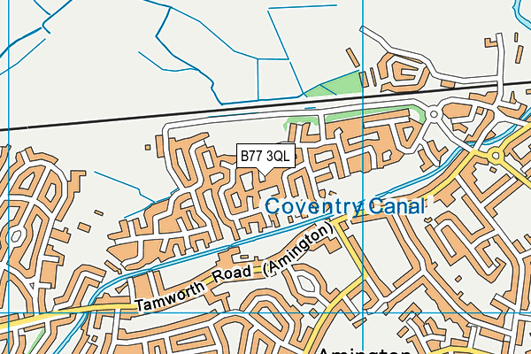 B77 3QL map - OS VectorMap District (Ordnance Survey)