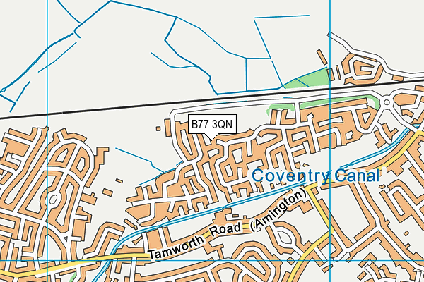 B77 3QN map - OS VectorMap District (Ordnance Survey)