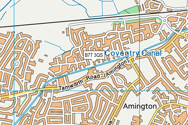 B77 3QS map - OS VectorMap District (Ordnance Survey)