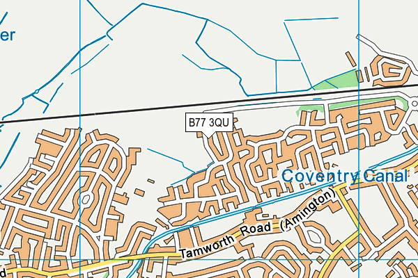 B77 3QU map - OS VectorMap District (Ordnance Survey)