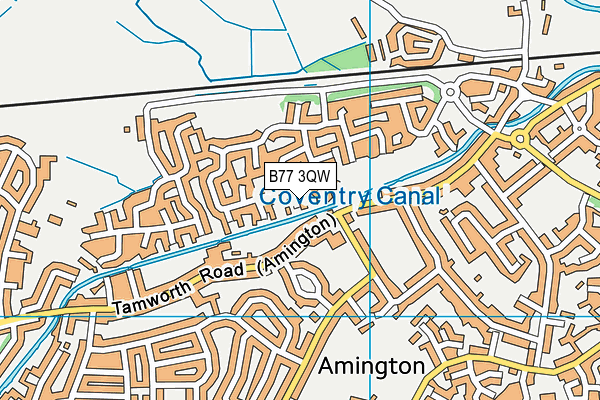 B77 3QW map - OS VectorMap District (Ordnance Survey)