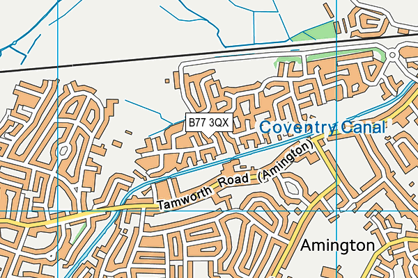 B77 3QX map - OS VectorMap District (Ordnance Survey)