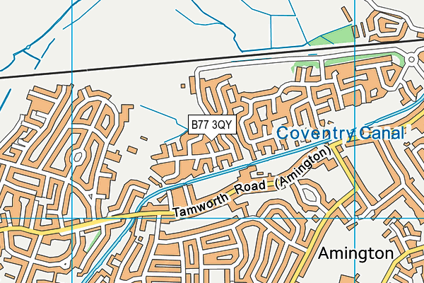 B77 3QY map - OS VectorMap District (Ordnance Survey)