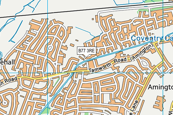B77 3RE map - OS VectorMap District (Ordnance Survey)