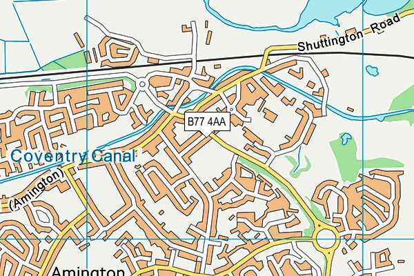 B77 4AA map - OS VectorMap District (Ordnance Survey)