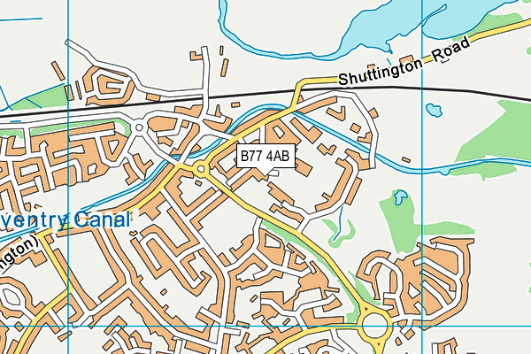 Landau Forte Academy Greenacres map (B77 4AB) - OS VectorMap District (Ordnance Survey)