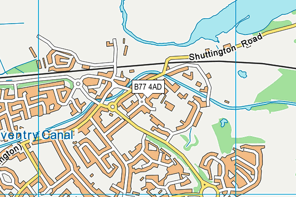 B77 4AD map - OS VectorMap District (Ordnance Survey)