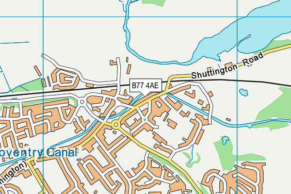 B77 4AE map - OS VectorMap District (Ordnance Survey)
