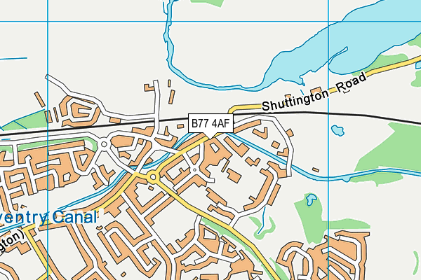 B77 4AF map - OS VectorMap District (Ordnance Survey)
