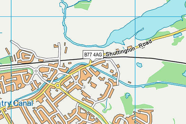 B77 4AG map - OS VectorMap District (Ordnance Survey)