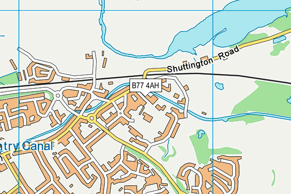 B77 4AH map - OS VectorMap District (Ordnance Survey)
