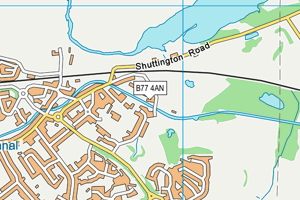 B77 4AN map - OS VectorMap District (Ordnance Survey)