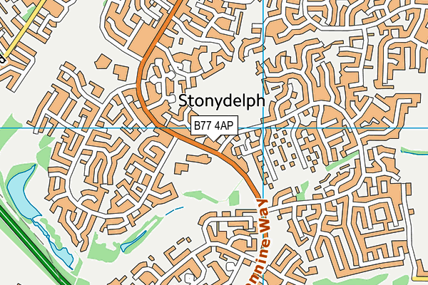 B77 4AP map - OS VectorMap District (Ordnance Survey)