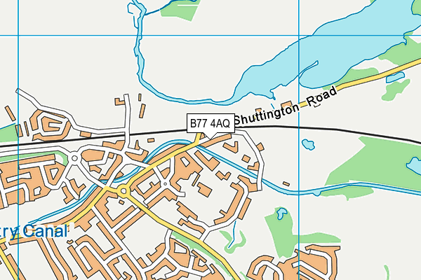 B77 4AQ map - OS VectorMap District (Ordnance Survey)